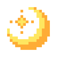 Crescent moon with a star